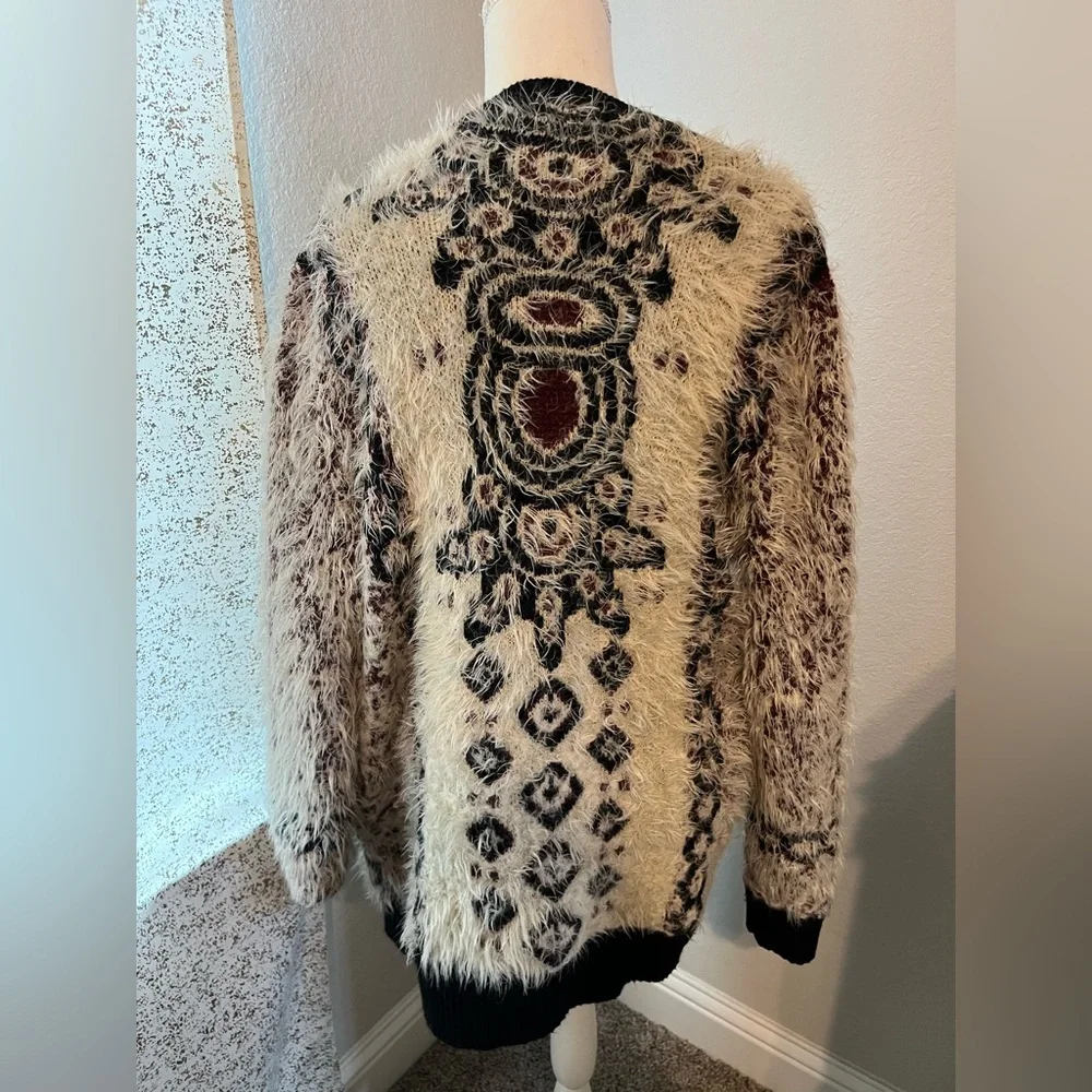 BCBG Faux Fur Open Front Cardigan